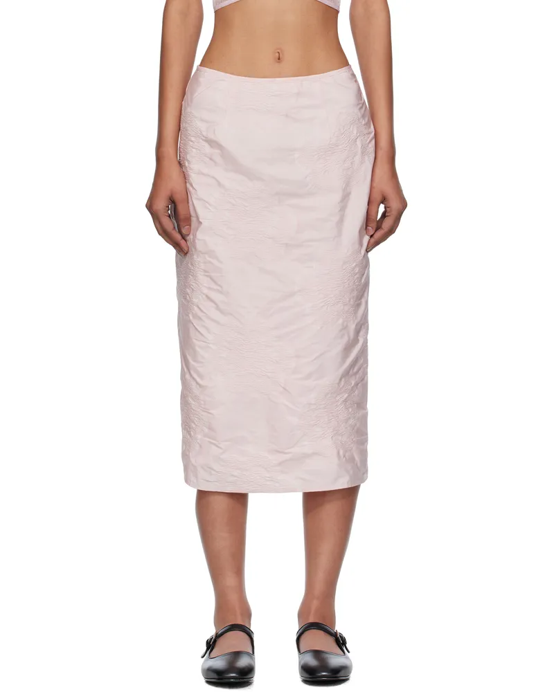Cecilie Bahnsen Pink Allegra Midi Skirt Blush