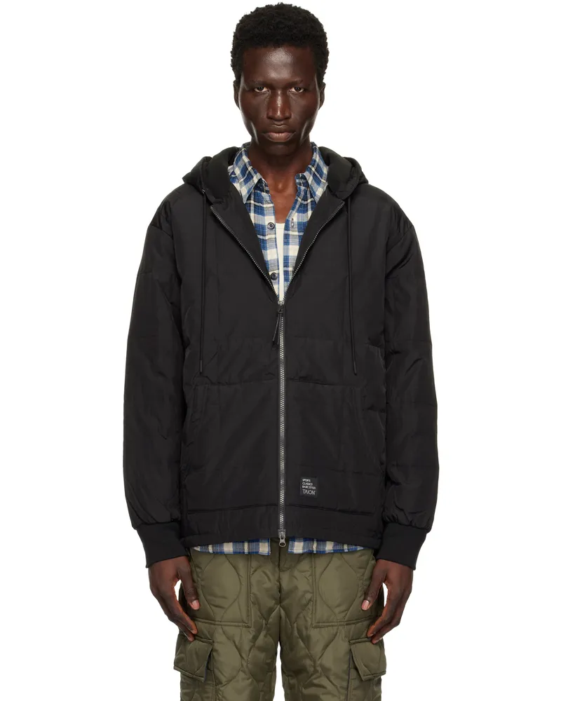 TAION Black Sport Classic Front Zip Down Jacket Black