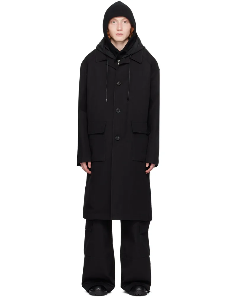 JUUN.J Black Detachable Hood Coat 5