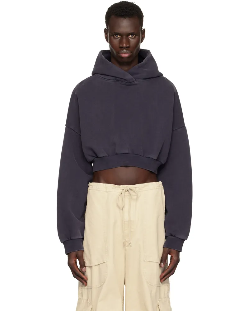 Entire Studios Navy Cropped Heavy Hoodie Ink