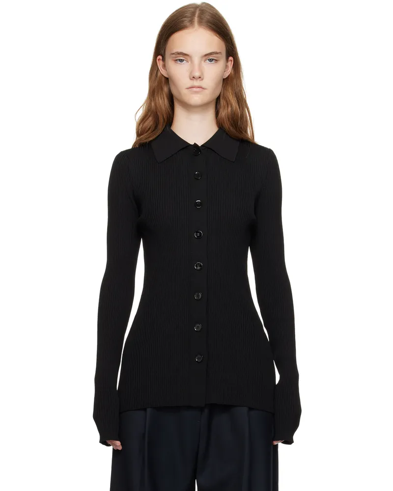 RECTO Black Both Sides Opening Cardigan Black