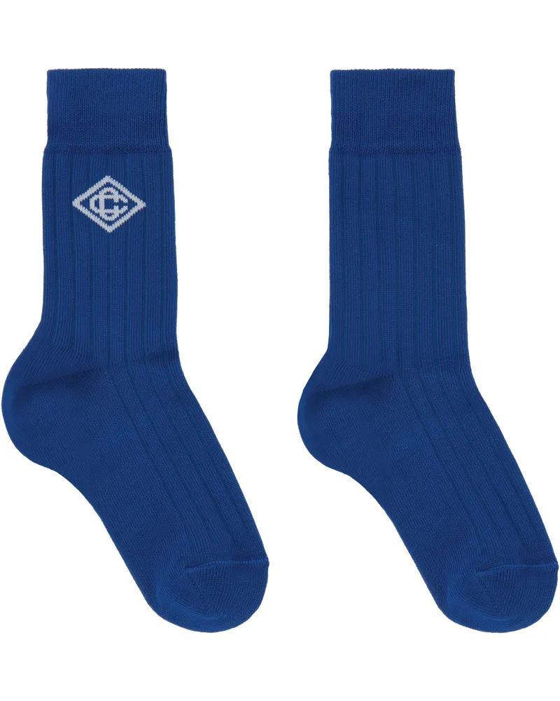 Casablanca Paris Navy Dress Socks Blue