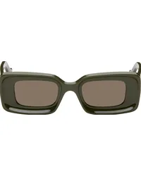 Loewe Green Anagram Rectangular Sunglasses Shiny