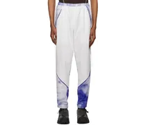 White & Blue Graphic Sweatpants