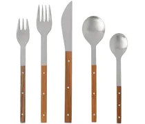 Teak & Stainless Steel Five-Pack T Cutlery Set