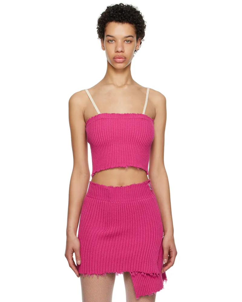 Maison Margiela Pink Distressed Tank Top 251