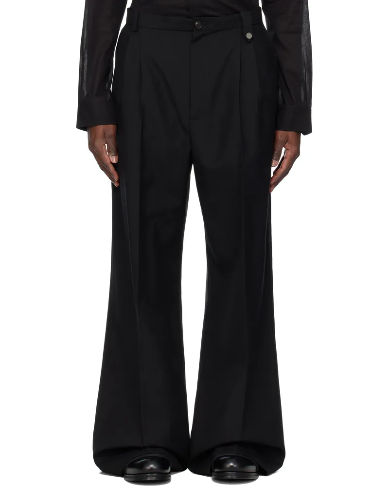 Egonlab Black Pleated Trousers Black
