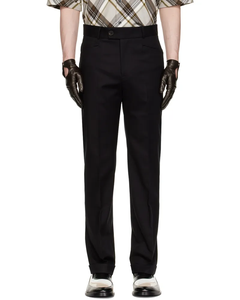 Ernest W. Baker SSENSE Exclusive Black Cuffed Trousers Black