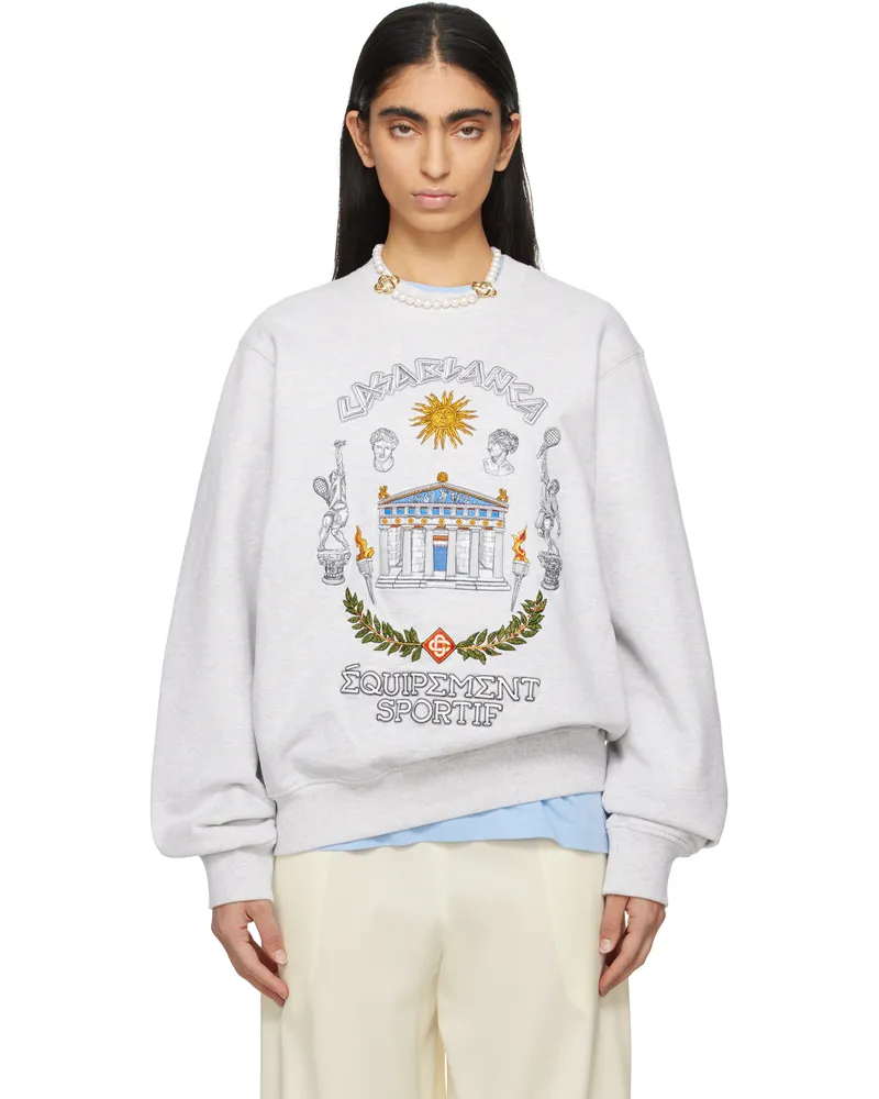 Casablanca Paris Gray 'Le Temple Du Sport' Sweatshirt Le