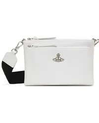 Vivienne Westwood White Penny DB Pouch Messenger Bag Awhite