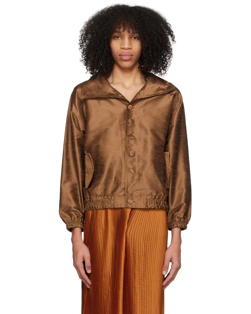 Lukhanyo Mdingi Brown Button Jacket Brick