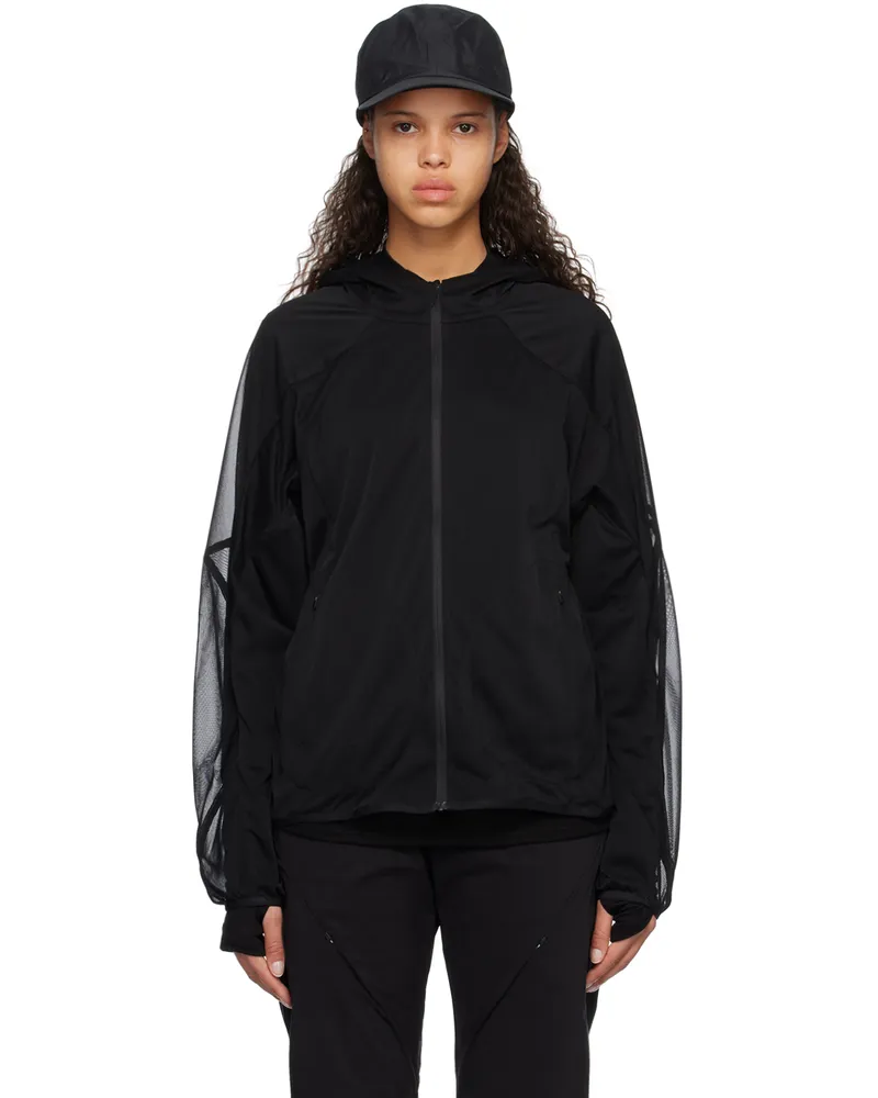 Post Archive Faction Black Paneled Hoodie Black