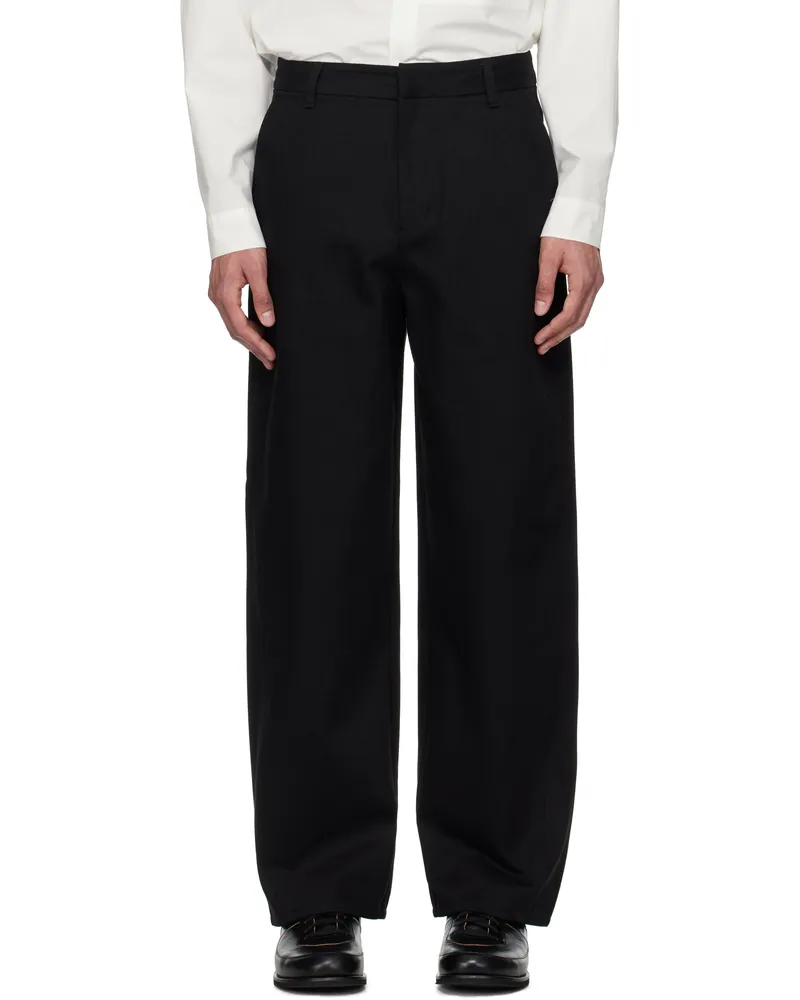 AMOMENTO Black Curved Seam Jeans Black
