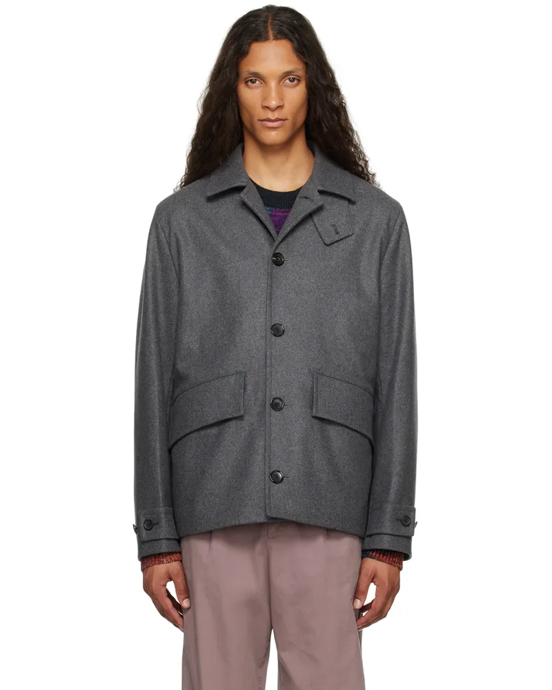 Paul Smith Gray Flap Pocket Jacket 72