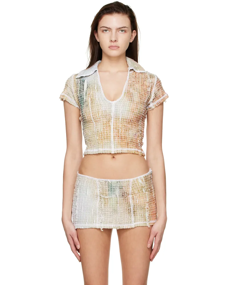 Luna Del Pinal Multicolor Stretch Weave Polo Multi