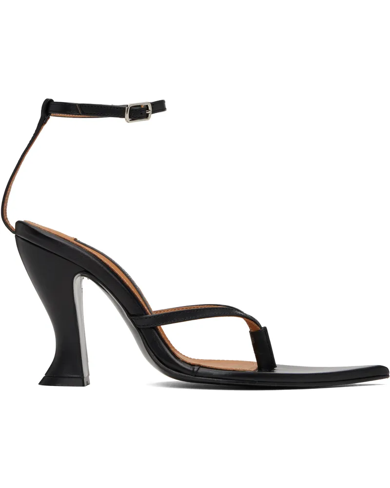 pushBUTTON Black Pointy Heels Black