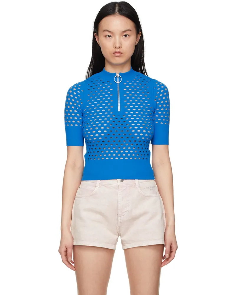 Stella McCartney Blue Viscose Zip Sweater 4501