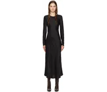 Black Splice Long Sleeve Maxi Dress