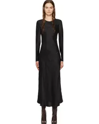 Silk Laundry Black Splice Long Sleeve Maxi Dress Black