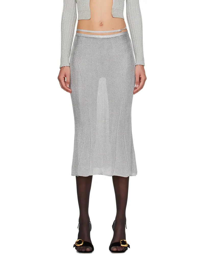 Jacquemus Silver Guirlande 'La Jupe Brilho' Midi Skirt 980
