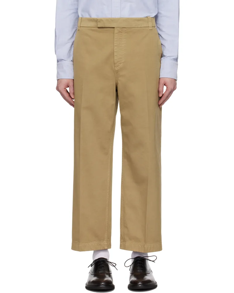 Thom Browne Tan Cotton Twill Utility Trousers 275
