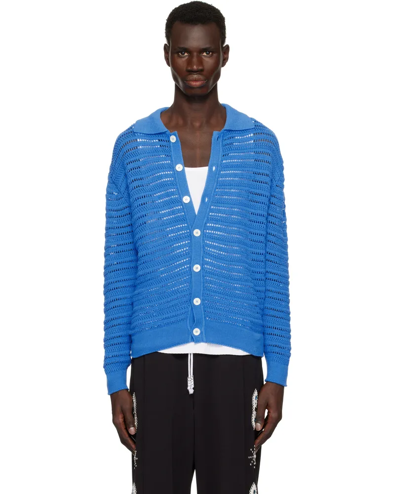 Dunst Blue Open Collared Cardigan Blue