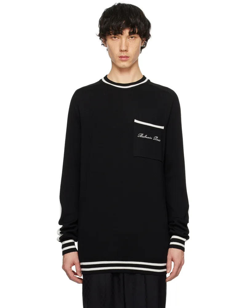 Balmain Black Signature Sweater Eer