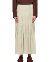 Lauren Manoogian Beige Hand Pleat Maxi Skirt Ggreige