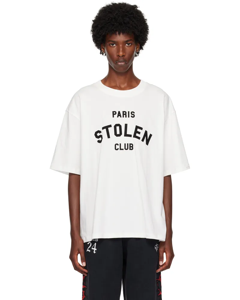 Stolen Girlfriends Club White Paris Varsity T-Shirt Antique