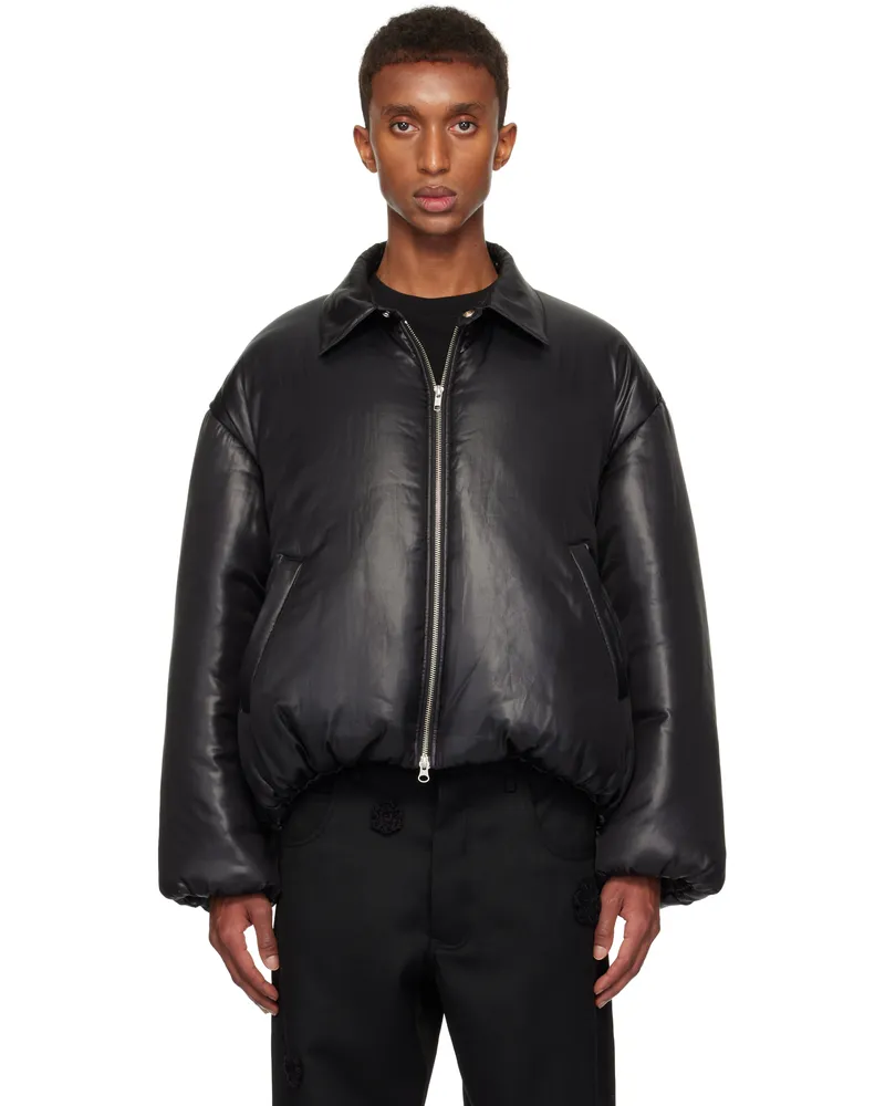 Song For The Mute Black Unisex Puffer Down Jacket Black