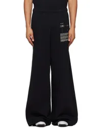 Maison Margiela Black Printed-Logo Sweatpants Black