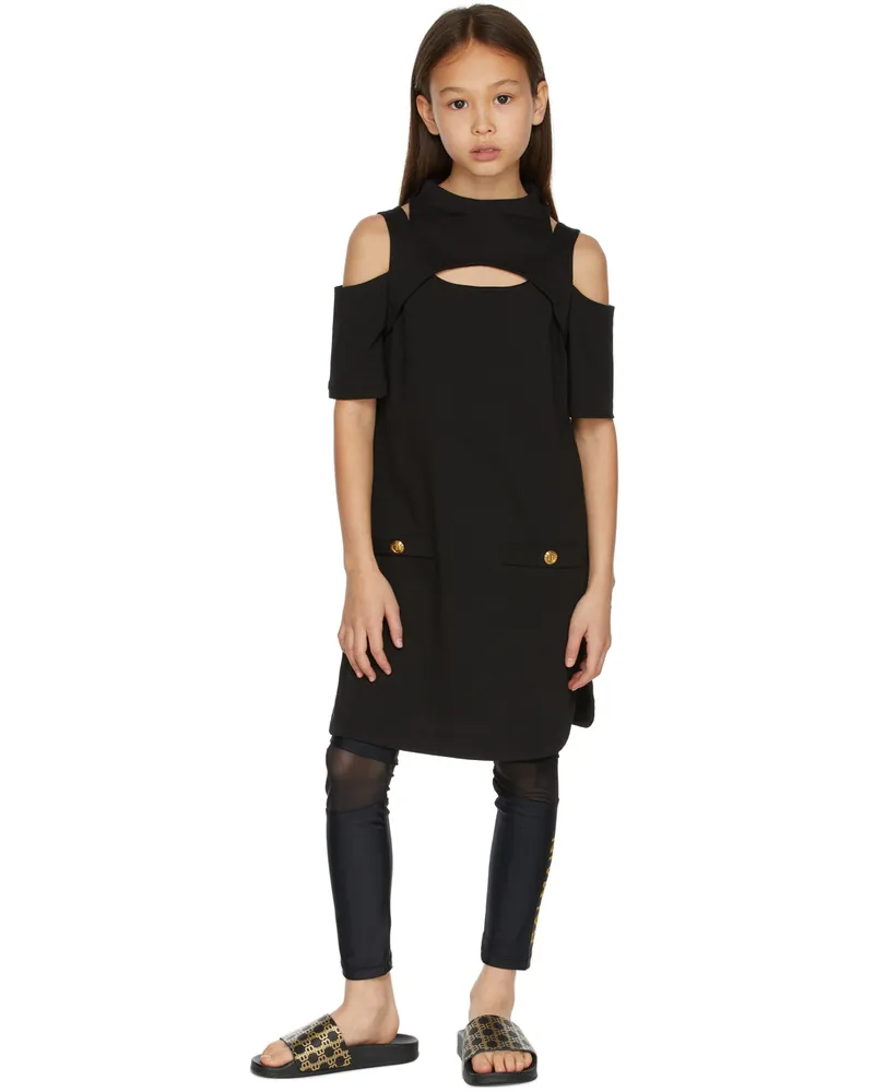 Balmain Kids Black Cut-Out Dress 930