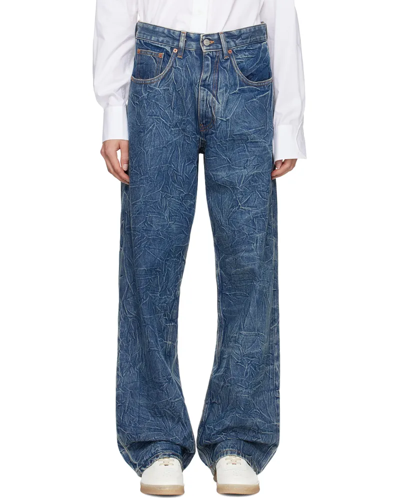 Maison Margiela Blue Crinkled Jeans 993