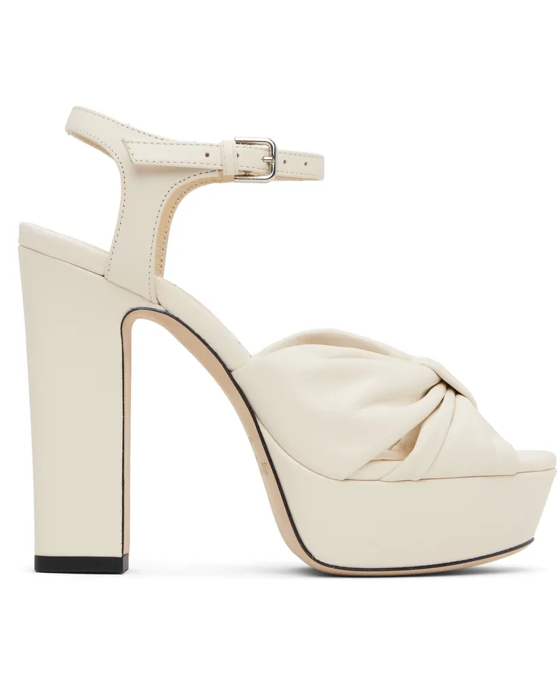 Jimmy Choo Off-White Heloise 120 Heeled Sandals Latte