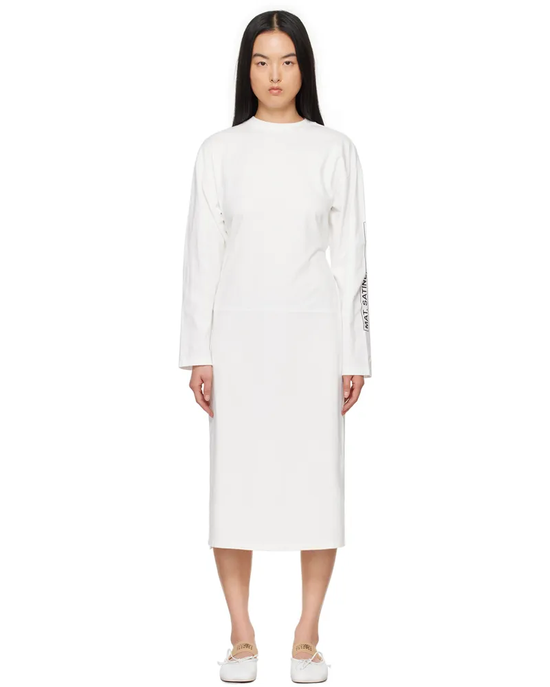 Maison Margiela White 'Mat Satiné Brillant' Midi Dress 101