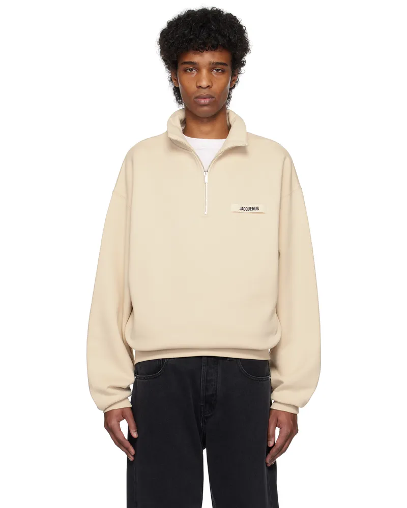 Jacquemus Beige 'The Gros Grain zipped-rollneck' Sweatshirt 151