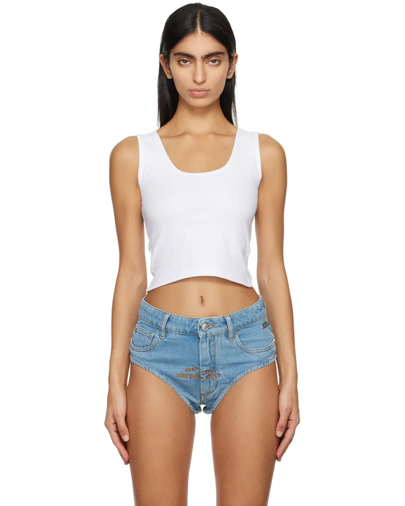 GCDS White Bling Tank Top 10