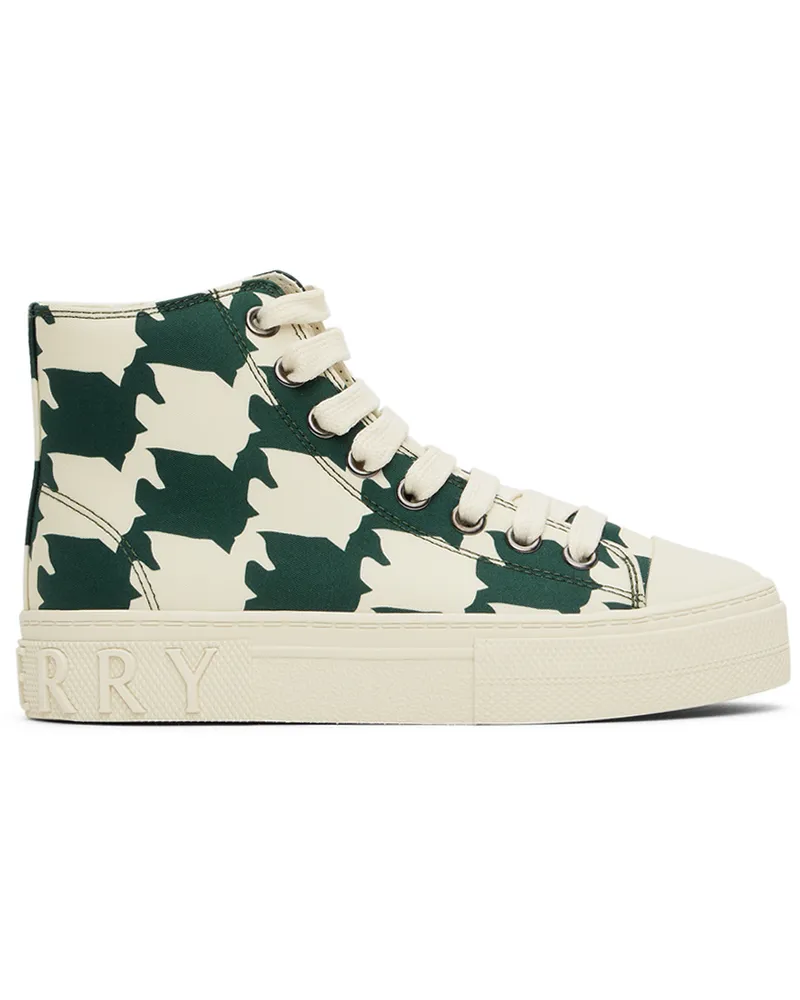 Burberry Kids Off-White & Green New Mini Jack Sneakers Dark