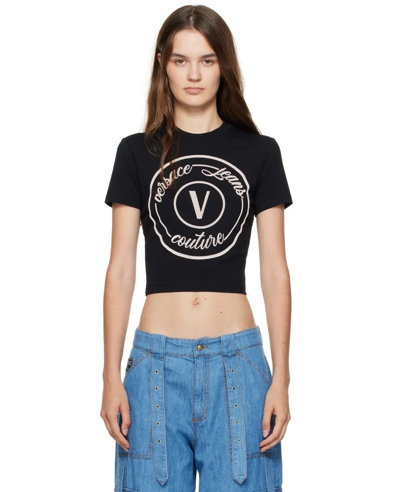 Versace Jeans Black V-Emblem Slim-Fit T-shirt E899