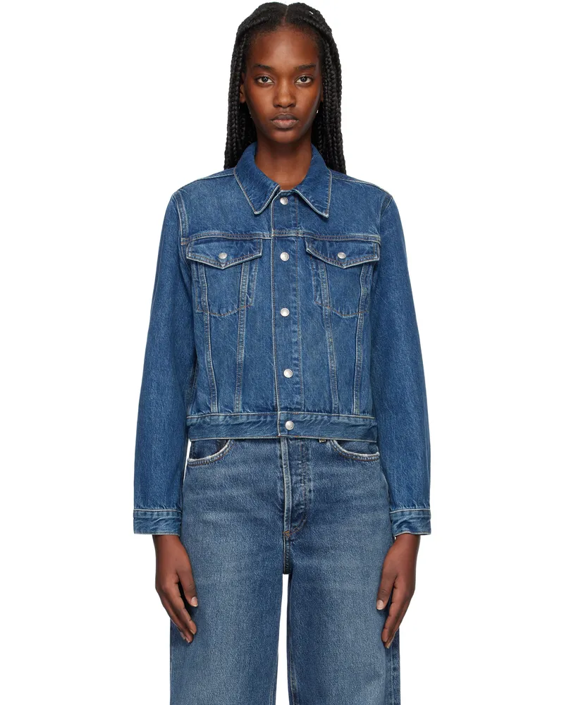 RE/DONE Blue Baby Trucker Denim Jacket Faded