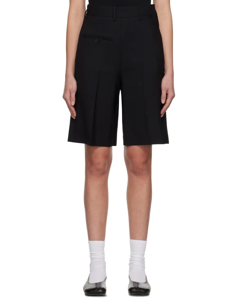 Maison Margiela Black Tailoring Wool Canvas Twisted Shorts 900