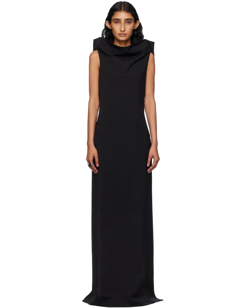 Jean Paul Gaultier Black Backless Belt Maxi Dress 00