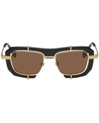 J.W.Anderson SSENSE Exclusive Black & Gold Geometric Sunglasses 999