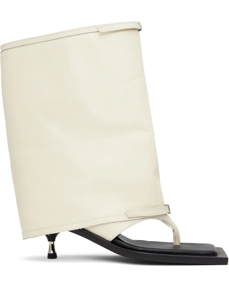 Fidan Novruzova Off-White Kaia Stiletto Cropped Trouser Heeled Sandals Cannoli