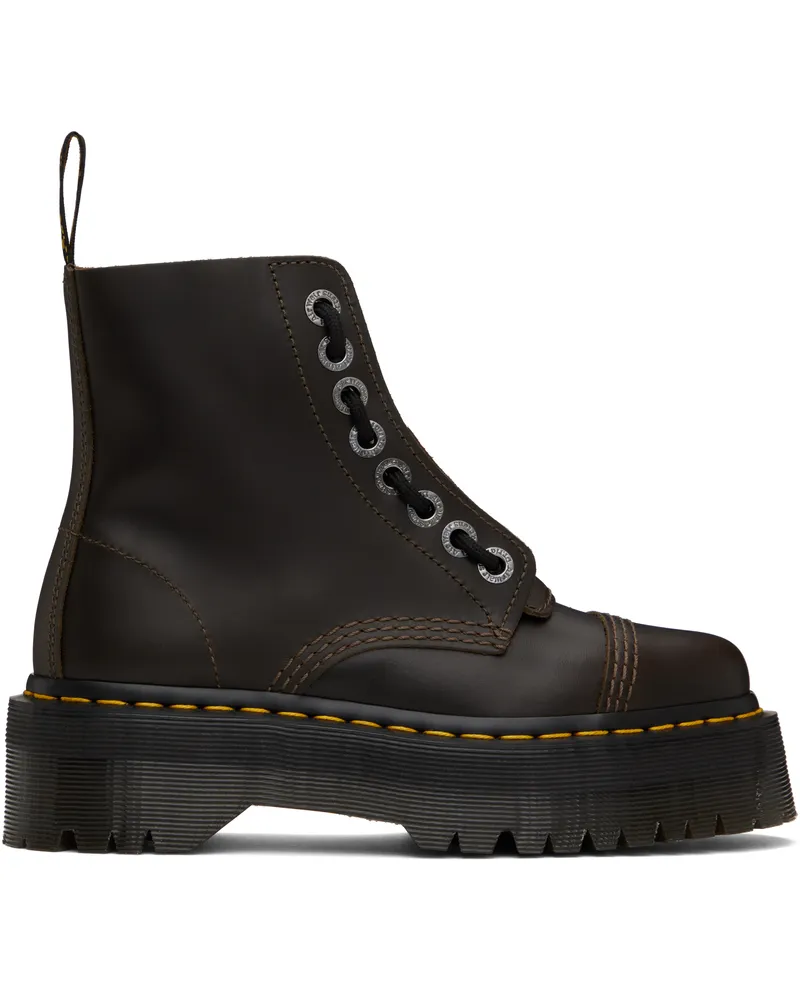 Dr.Martens Brown Sinclair Leather Platform Boots Dark