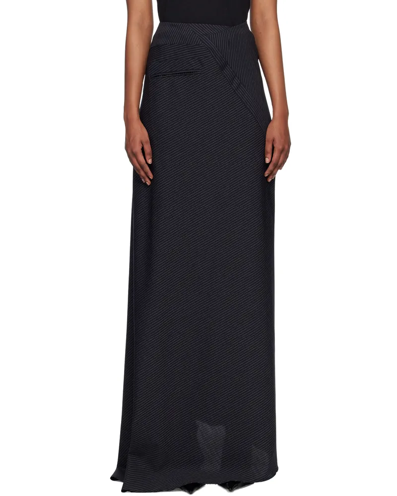 OTTOLINGER SSENSE Work Capsule – Navy Multiline Maxi Skirt Navy