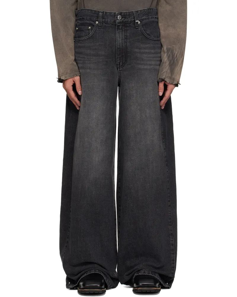WE 11 DONE Black Tuck-Detail Jeans Black