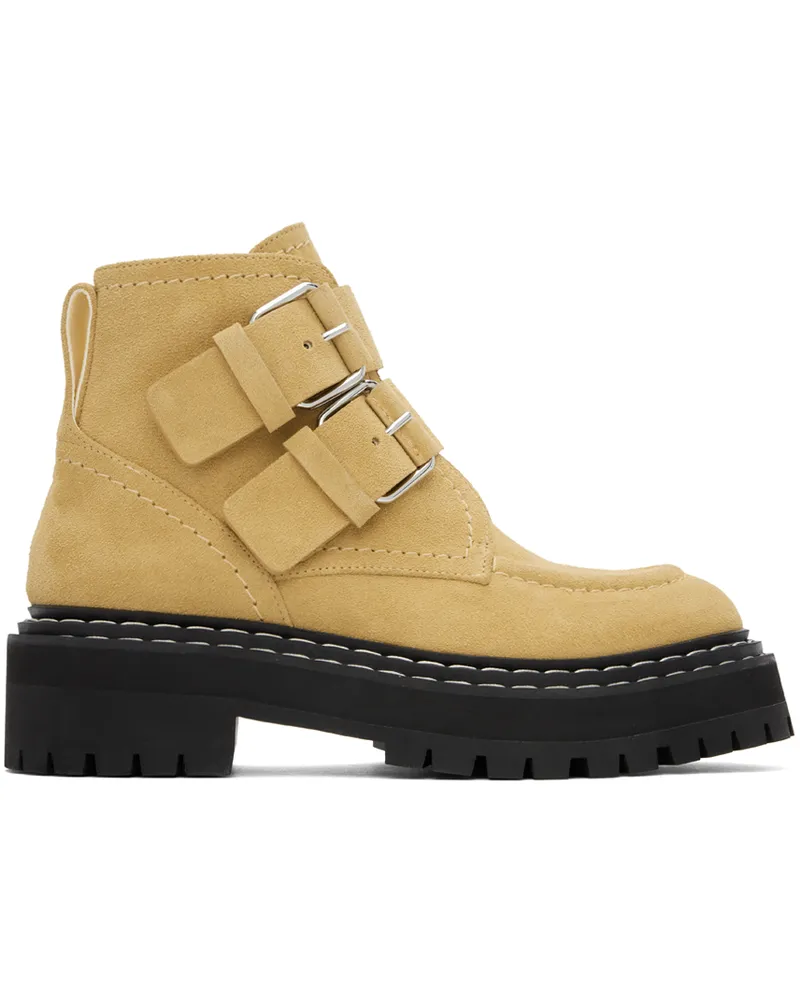 Proenza Schouler Beige Lug Sole Buckle Boots 20050