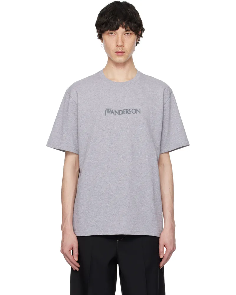 J.W.Anderson Gray Logo Embroidery T-shirt 907