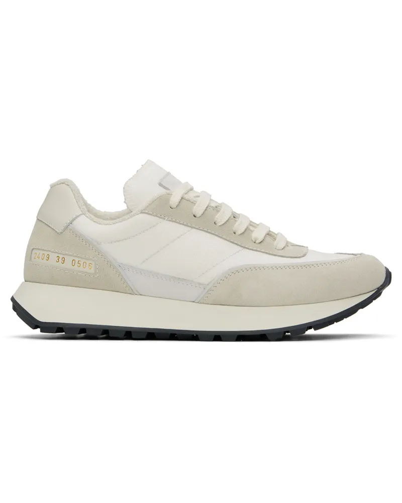 Common Projects White & Beige Track Classic Sneakers 0506